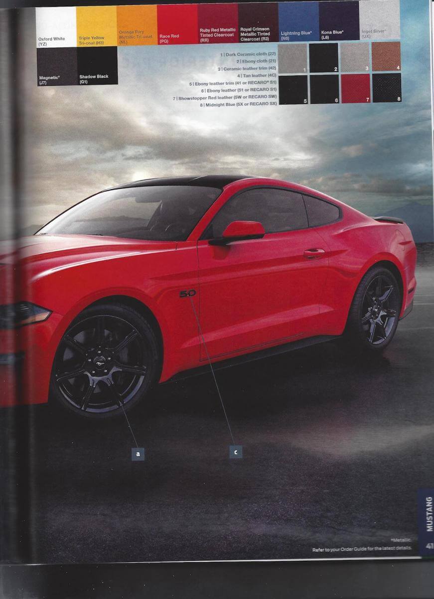 '18 18 2018 Mustang order guide companion new release mustangfanclub fan club unreleased news ford