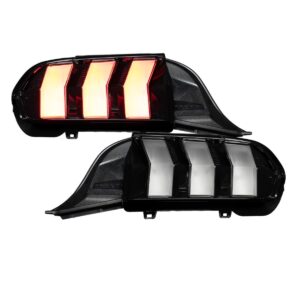 S650 Mustang Clear Taillights with Amber Turn Signal